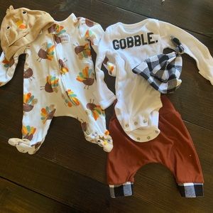 Newborn Thanksgiving Outfit & Carters Sleeper